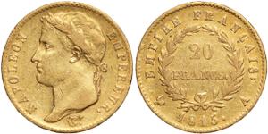 Франция 20 франков 1815 A на аукционе DE BAECQUE Marseille - 20 марта 2025