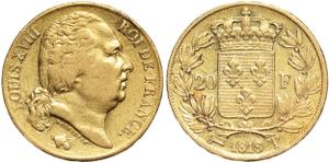 Франция 20 франков 1818 T на аукционе DE BAECQUE Marseille - 20 марта 2025