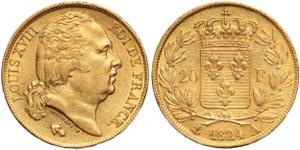 Frankreich 20 Franken 1824 A auf der Auktion DE BAECQUE Marseille - 20. März 2025