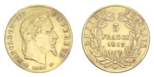 France 5 Francs 1863 BB at auction Numismatica Marcoccia  - May 29, 2024