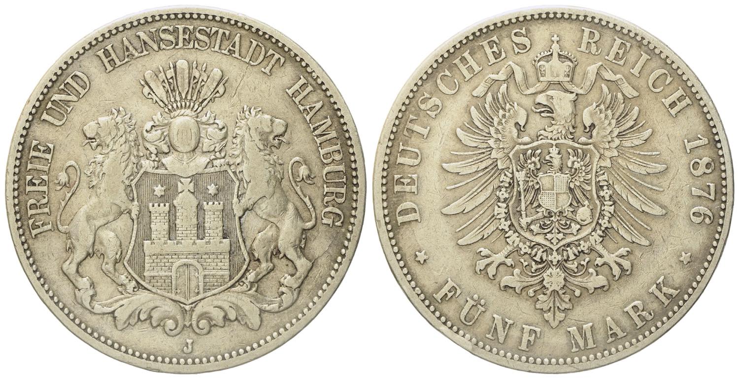 5 Mark 1876 J 