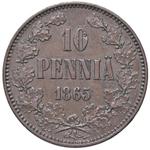 Finland 10 Pennia 1865 at auction Inasta - July 1, 2025