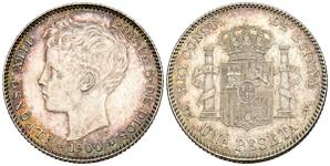 Spanien 1 Peseta 1900 SMV auf der Auktion ibercoin - 22. Juli 2025