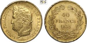 Francja 40 franków 1832 B na aukcji Aurora Numismatica - 18 marca 2025