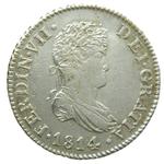 Spanien 2 Reales 1814 C SF auf der Auktion Monedalia.es - 20. März 2025