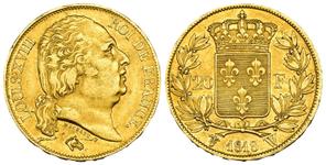 Франция 20 франков 1818 W на аукционе Numismatica Ferrarese - 6 июля 2025
