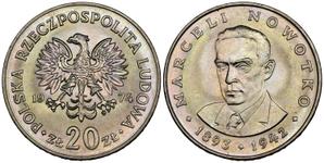 Poland 20 Zlotych 1974 MW "Marceli Nowotko" at auction Numismatica Ferrarese - July 6, 2025