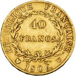 Франция 40 франков 1806 U на аукционе Jean ELSEN - 22 марта 2025