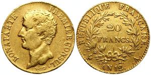 Франция 20 франков AN 13 (1804-1805) A at auction AURORA - December 20, 2024