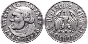 Germany 5 Reichsmark 1933 D "Martin Luther" at auction AURORA - January 30, 2025