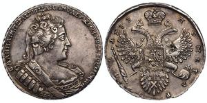 Rosja Rubel 1733 "Stanik jest równoległy do obwodu" na aukcji AURORA - February 27, 2025