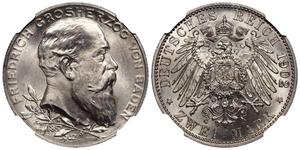 Deutschland 2 Mark 1902 "Baden" auf der Auktion AURORA - 10. April 2025