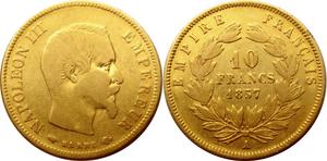 France 10 Francs 1857 A at auction AURORA - May 15, 2025