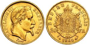 Francja 20 franków 1864 A na aukcji AURORA - 15 maja 2025