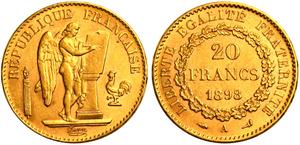 France 20 Francs 1898 A at auction AURORA - May 15, 2025