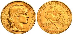 Francja 20 franków 1905 A na aukcji AURORA - 15 maja 2025