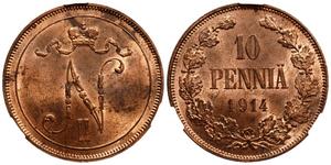 Finland 10 Pennia 1914 at auction AURORA - June 5, 2025