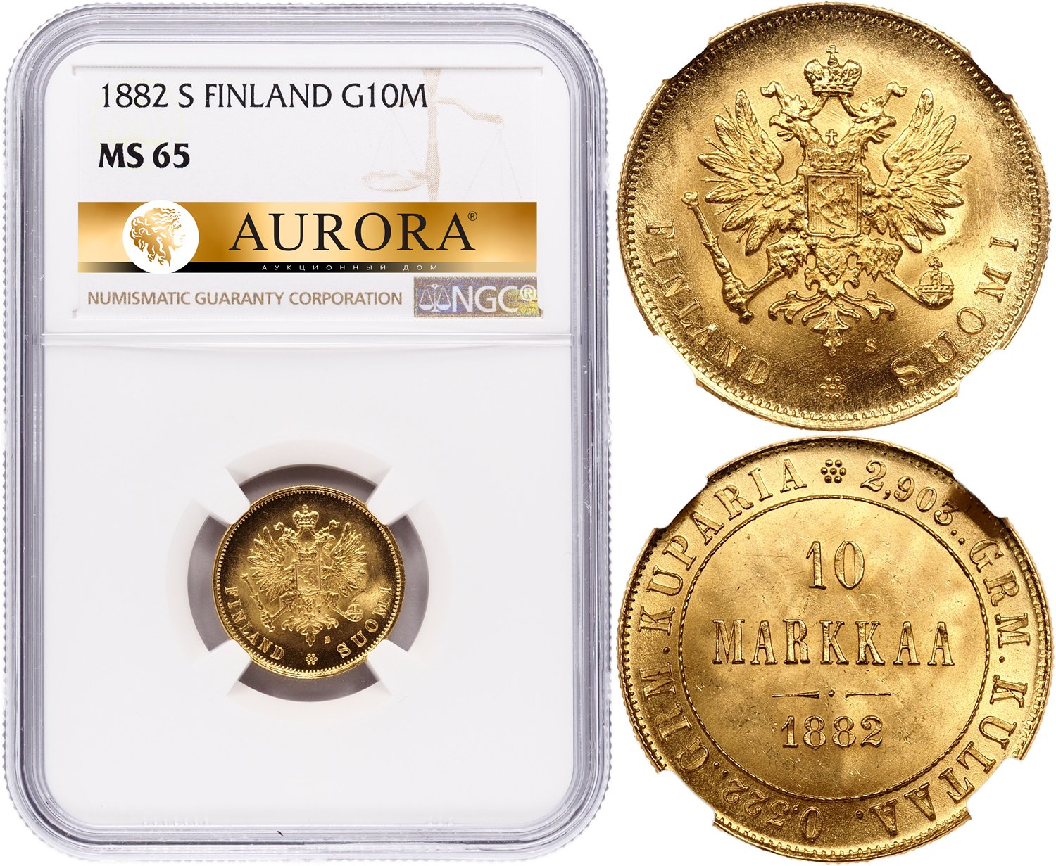 10 Mark 1882 S - Gold Coin Value - Finland, Grand Duchy