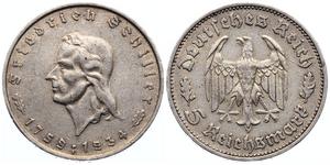 Deutschland 5 Reichsmark 1934 F "Friedrich Schiller" auf der Auktion AURORA - 31. Juli 2025
