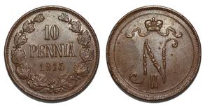 Finland 10 Pennia 1915 at auction Denga1700 - January 12, 2025