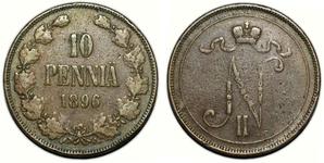 Finland 10 Pennia 1896 at auction Denga1700 - February 23, 2025