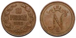Finland 10 Pennia 1915 at auction Denga1700 - February 23, 2025