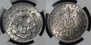Германия 2 марки 1904 J "Бремен" на аукционе ПОЛПОЛУШКИН - 25 апреля 2025