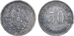 Deutschland 50 Pfennig 1876 A auf der Auktion Rare Coins - 26. Oktober 2024
