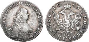 Rußland Polupoltinnik (1/4 Rubel) 1766 ММД EI "Mit Schal" auf der Auktion Rare Coins - 26. Oktober 2024