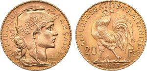 Francja 20 franków 1907 na aukcji Rare Coins - 20 grudnia 2024