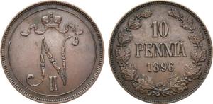 Finland 10 Pennia 1896 at auction Rare Coins - December 22, 2024