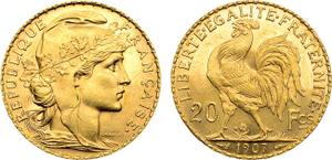 Francja 20 franków 1907 na aukcji Rare Coins - 18 kwietnia 2025