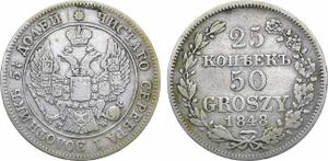 Polen 25 Kopeken - 50 Groszy 1848 MW auf der Auktion Rare Coins - 19. April 2025