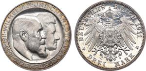 Германия 3 марки 1911 F "Вюртемберг" на аукционе Rare Coins - 7 июня 2025