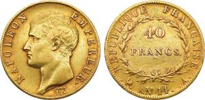 Франция 40 франков AN 14 (1805-1806) A на аукционе Rare Coins - 7 июня 2025