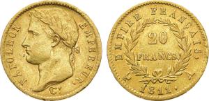 Франция 20 франков 1811 A на аукционе Rare Coins - 7 июня 2025
