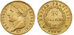 Франция 20 франков 1814 A на аукционе Rare Coins - 2 июля 2025