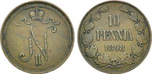 Finland 10 Pennia 1898 at auction Rare Coins - July 4, 2025