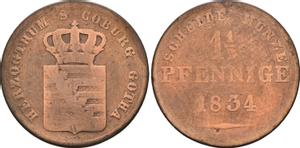 Sachsen-Coburg und Gotha 1 1/2 Pfennig 1834 auf der Auktion Russiancoin - 24. Dezember 2020