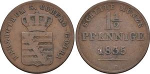 Sachsen-Coburg und Gotha 1 1/2 Pfennig 1835 auf der Auktion Russiancoin - 22. Juli 2021