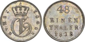 Mecklenburg-Strelitz 1/48 Taler 1838 auf der Auktion Russiancoin - 14. Oktober 2021