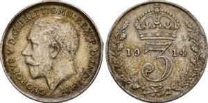 Großbritannien 3 Pence 1914 auf der Auktion Russiancoin - 23. Dezember 2021