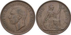 Großbritannien 1 Penny 1945 HP auf der Auktion Russiancoin - 22. Juni 2023