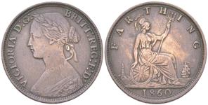 Großbritannien 1 Farthing 1860 auf der Auktion Russiancoin - 11. Juli 2024