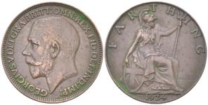 Großbritannien 1 Farthing 1924 auf der Auktion Russiancoin - 22. August 2024