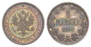 Finland 1 Mark 1866 S at auction Russiancoin - November 21, 2024