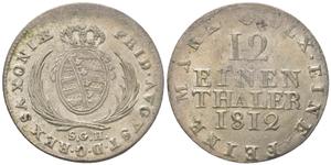 Sachsen-Albertinische 1/12 Taler 1812 S.G.H. auf der Auktion Russiancoin - 6. März 2025
