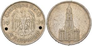 Germany 5 Reichsmark 1934 A "Garrison Church (undated)" at auction Russiancoin - April 3, 2025