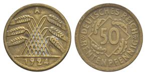 Deutschland 50 Rentenpfennig 1924 A auf der Auktion Russiancoin - 24. April 2025
