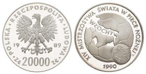 Polska 20000 złotych 1989 MW ET "XIV Mistrzostwa Świata w Piłce Nożnej - Włochy 1990" na aukcji Russiancoin - 26 czerwca 2025